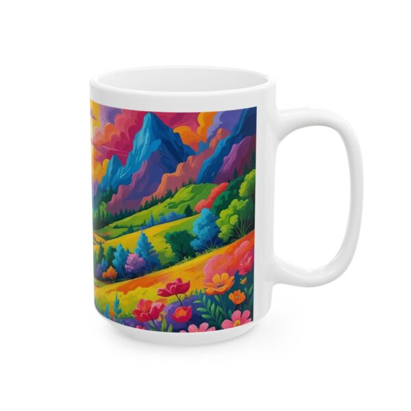 Vibrant Landscape Ceramic Mug, Nature Lover Gift, Colorful Coffee Cup - Image 8
