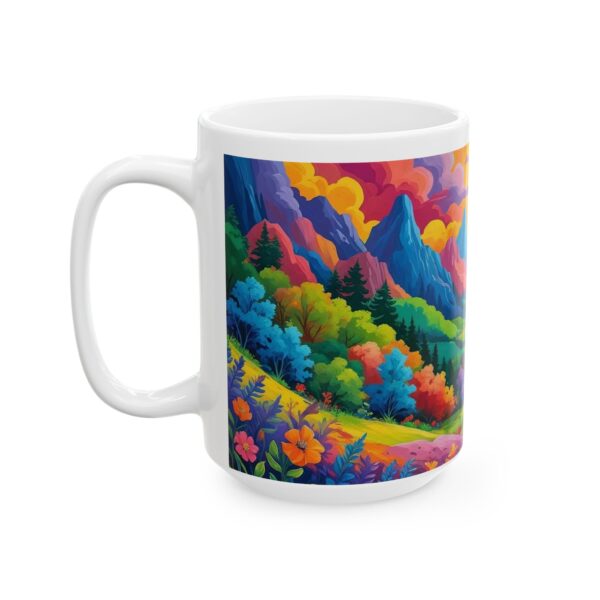 Vibrant Landscape Ceramic Mug, Nature Lover Gift, Colorful Coffee Cup - Image 7