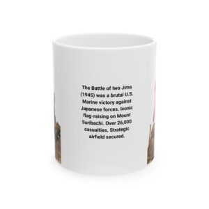 Ceramic Mug with Historic Battle of Iwo Jima Design, Veteran Gift, Home Decor