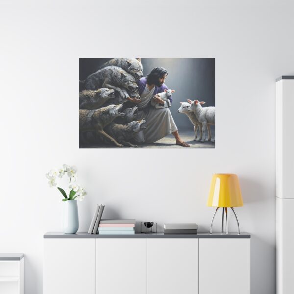 Jesus and the Wolves Canvas Art, Focal Wall Decor for Home, Inspirational Christian Gift, Religious Art Piece, Wall Hanging Decoration - Image 19