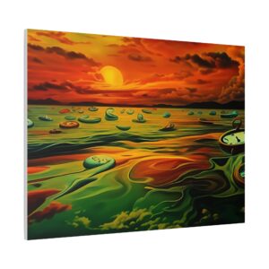 Canvas Print - Salvador Dali Inspired Art, Red Ocean