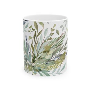 Botanical Ceramic Mug, Nature Lover Gift, Coffee Tea Cup