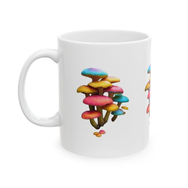 Colorful Mushroom Ceramic Mug, Whimsical Coffee Cup for Nature Lovers, Artistic - Image 3