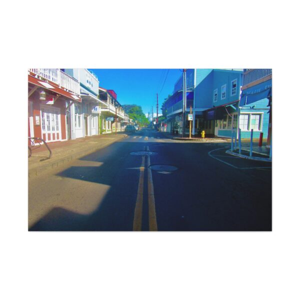 Matte Canvas Wall Art, A Glimpse of Lahaina’s Vibrant Heart, Streetscape Decor - Image 9