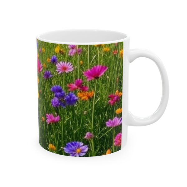 Flower Field Ceramic Mug - Nature Lover Gift, Floral Coffee Cup, Garden Mug - Image 4