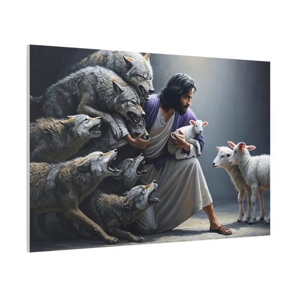 Jesus and the Wolves Canvas Art, Focal Wall Decor for Home, Inspirational Christian Gift, Religious Art Piece, Wall Hanging Decoration - Image 22
