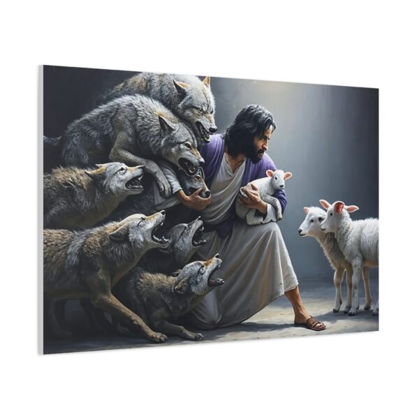 Jesus and the Wolves Canvas Art, Focal Wall Decor for Home, Inspirational Christian Gift, Religious Art Piece, Wall Hanging Decoration - Image 18
