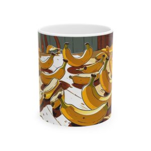 Banana Ceramic Mug, Fruit Coffee Cup, Kitchen Decor, Gifts for Banana Lovers,