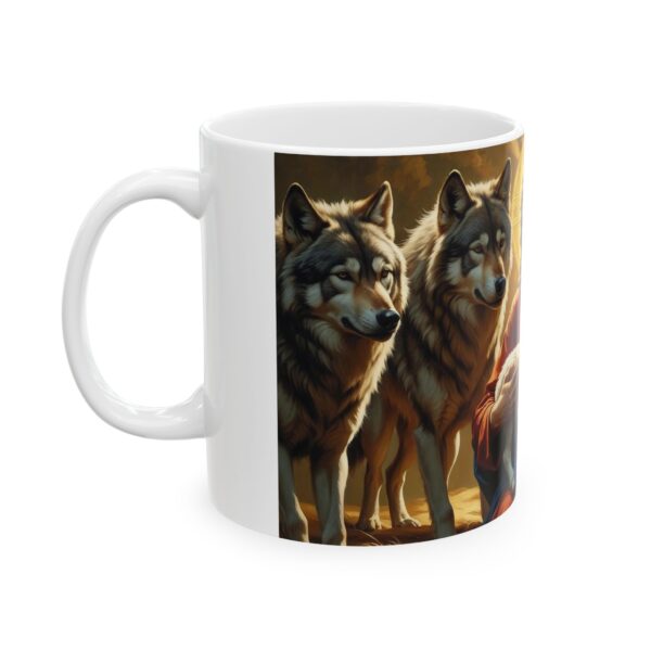 Mug with Jesus Holding Baby Lamb Design - Image 3