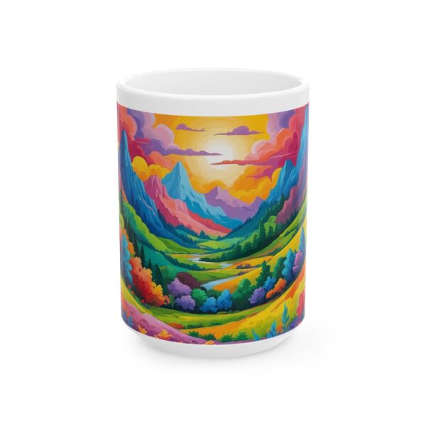 Vibrant Landscape Ceramic Mug, Nature Lover Gift, Colorful Coffee Cup - Image 5