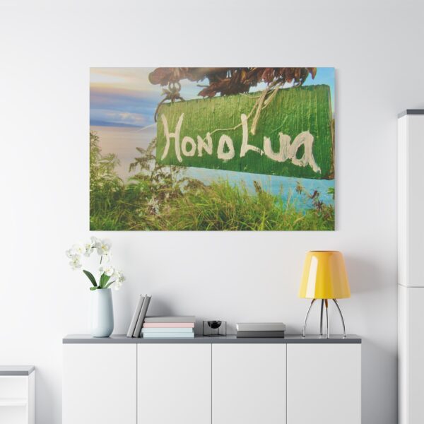 Matte Canvas Wall Art, Coastal Decor, Hawaiian Signage Honolua, Print - Image 6