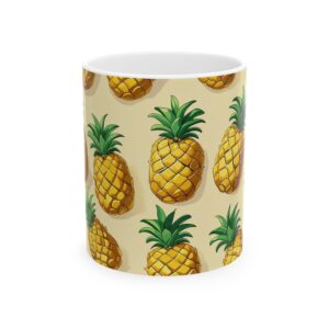 Pineapple Ceramic Mug, Tropical Fruit Design, Summer Coffee Cup, Beach Kitchen