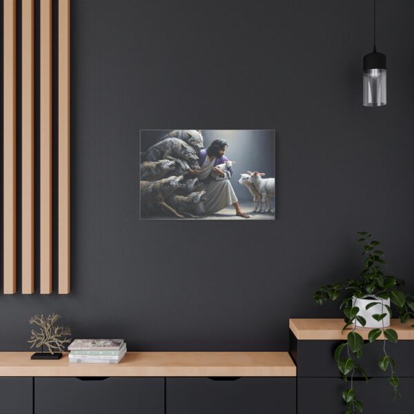 Jesus and the Wolves Canvas Art, Focal Wall Decor for Home, Inspirational Christian Gift, Religious Art Piece, Wall Hanging Decoration - Image 12