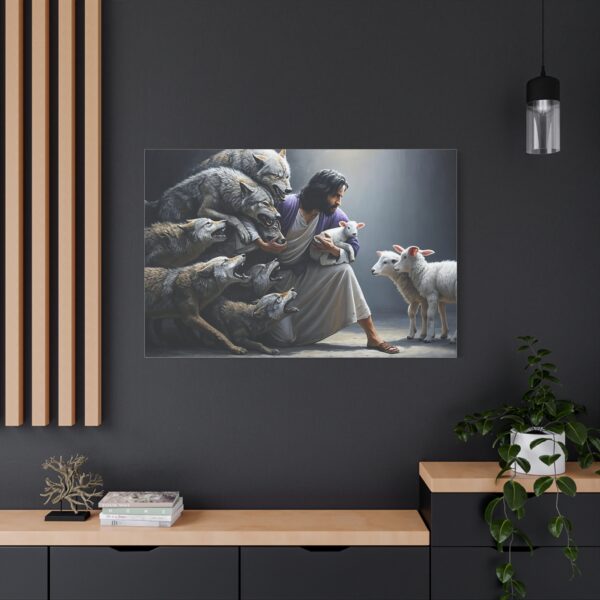 Jesus and the Wolves Canvas Art, Focal Wall Decor for Home, Inspirational Christian Gift, Religious Art Piece, Wall Hanging Decoration - Image 20