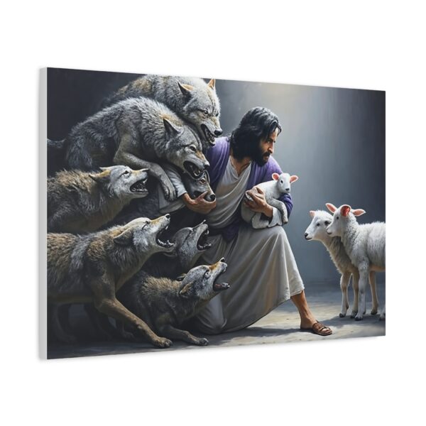 Jesus and the Wolves Canvas Art, Focal Wall Decor for Home, Inspirational Christian Gift, Religious Art Piece, Wall Hanging Decoration - Image 10