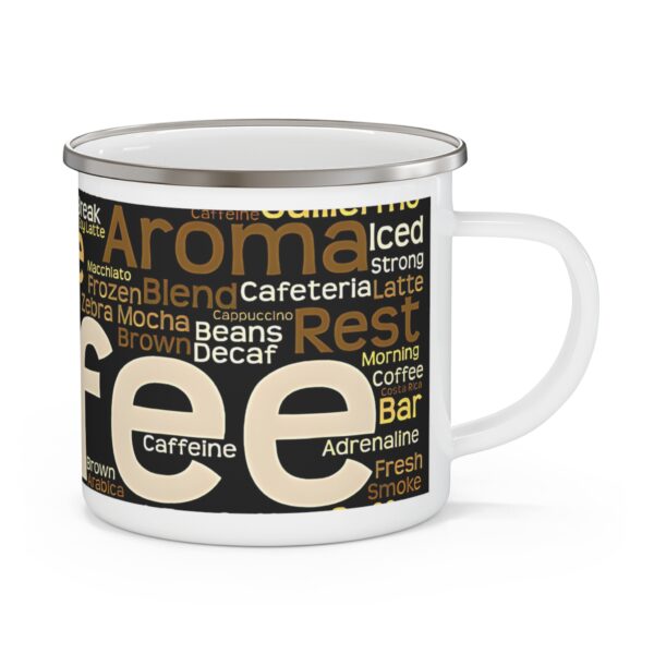 Coffee Lovers Enamel Camping Mug, Outdoor Adventure Mug, - Image 2
