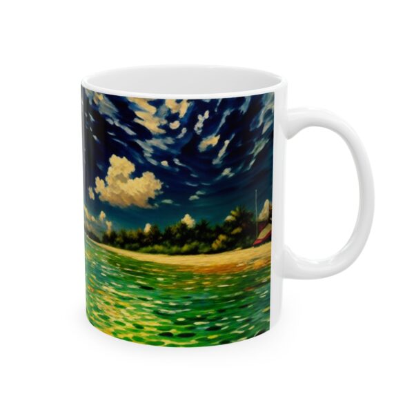Beach Exponention Ceramic Mug, Artistic Coastal Coffee Cup, Ocean Lover Gift - Image 4