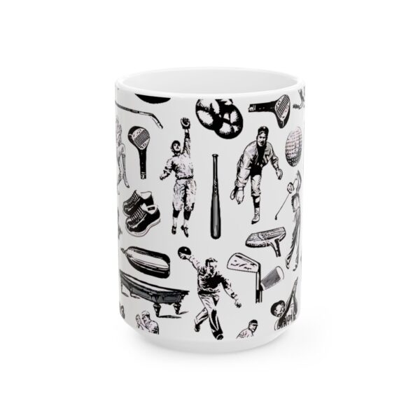 Mug Sports Athletes Black and White Ceramic Mug (11oz, 15oz) - Image 5