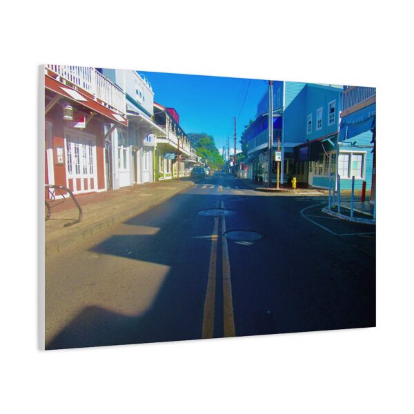 Matte Canvas Wall Art, A Glimpse of Lahaina’s Vibrant Heart, Streetscape Decor - Image 4