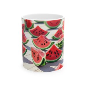 Watermelon Ceramic Mug, Fruit Lover Gift, Kitchen Decor, Summer Drinkware, Gift