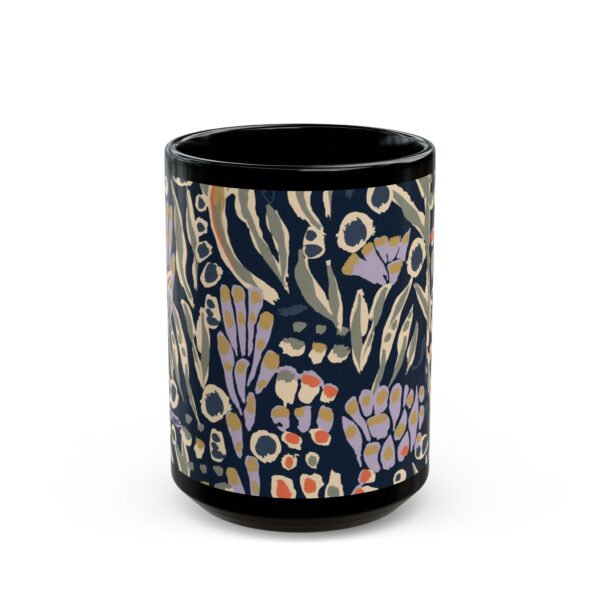 Floral Black Mug – Boho Chic Coffee Cup for Nature Lovers, Coffee Gifts - Image 5