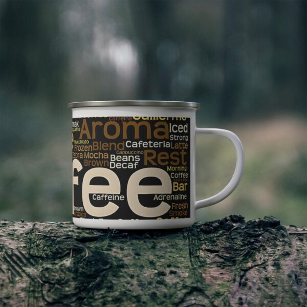 Coffee Lovers Enamel Camping Mug, Outdoor Adventure Mug, - Image 4