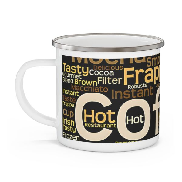 Coffee Lovers Enamel Camping Mug, Outdoor Adventure Mug, - Image 3