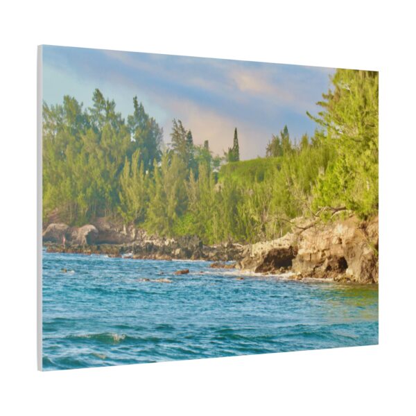 Canvas Print - Pacific Water Against Rock with Pine Trees in Hawaii - Image 2