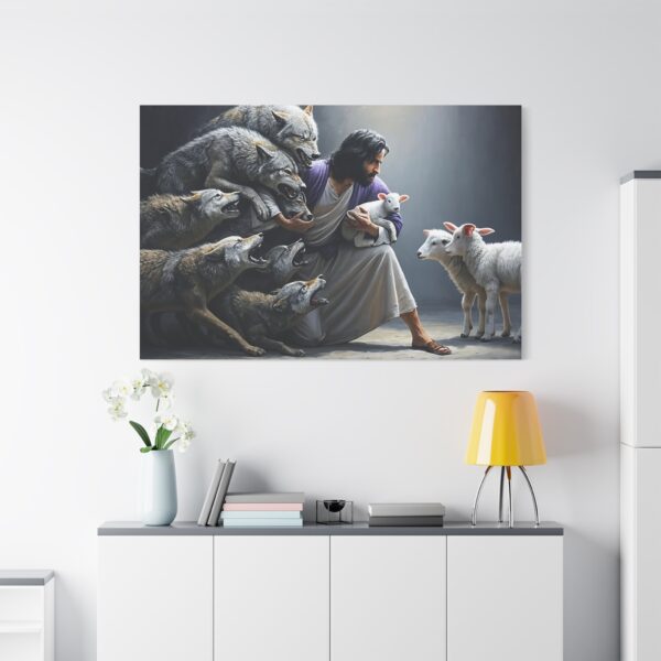 Jesus and the Wolves Canvas Art, Focal Wall Decor for Home, Inspirational Christian Gift, Religious Art Piece, Wall Hanging Decoration - Image 23