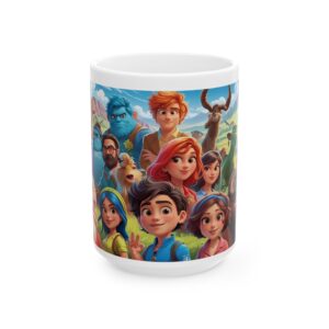 Cartoon Characters Ceramic Mug, Fun Kids Coffee Cup, Cute Animal Design Tea Mug,