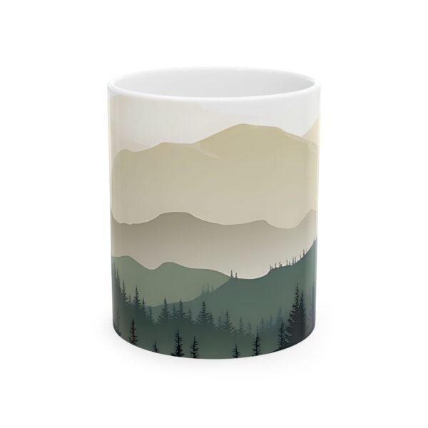 Nature-Inspired Ceramic Mug, Coffee Cup, Mountain Landscape Mug