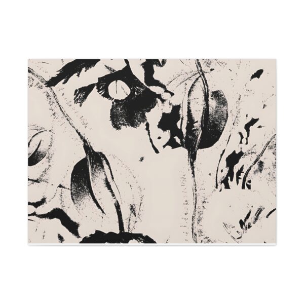 Black and White Abstract Canvas Art Print, Minimalist Wall Decor, Modern Home Decoration, Stylish Gift for Art Lovers