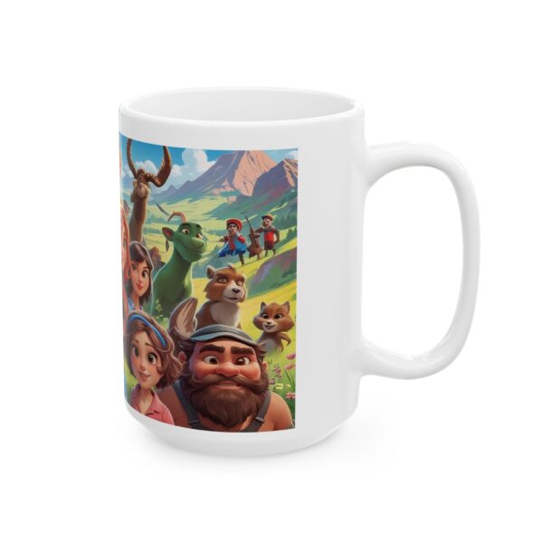 Cartoon Characters Ceramic Mug, Fun Kids Coffee Cup, Cute Animal Design Tea Mug, - Image 4