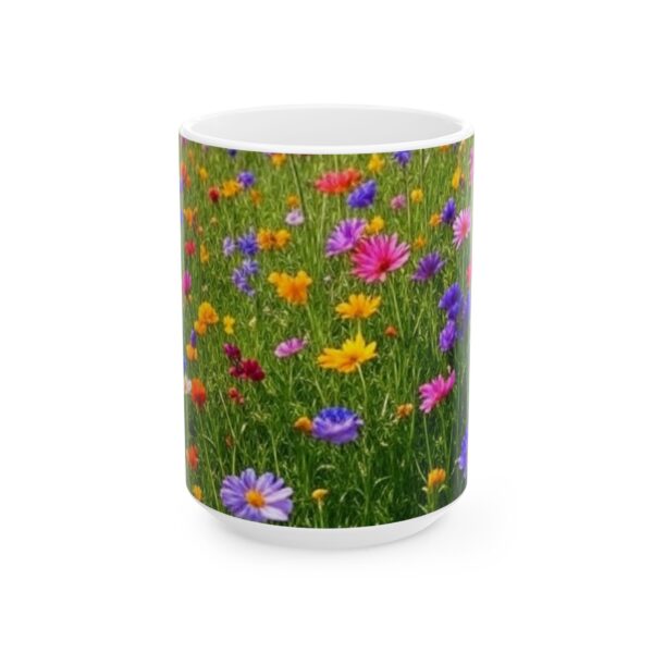 Flower Field Ceramic Mug - Nature Lover Gift, Floral Coffee Cup, Garden Mug - Image 5