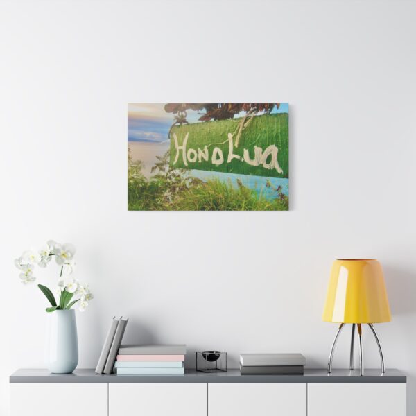 Matte Canvas Wall Art, Coastal Decor, Hawaiian Signage Honolua, Print - Image 3
