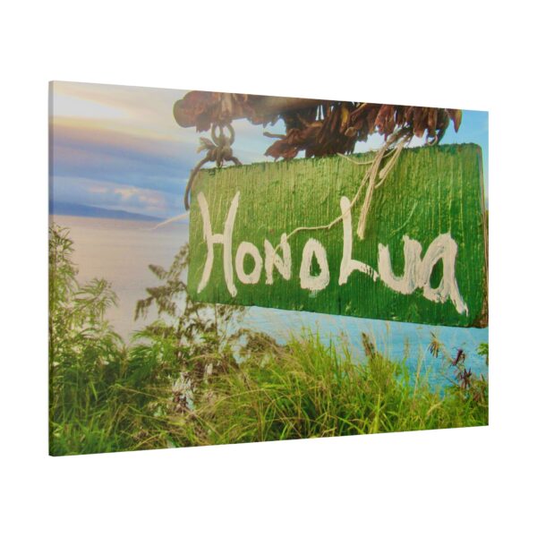 Matte Canvas Wall Art, Coastal Decor, Hawaiian Signage Honolua, Print - Image 5