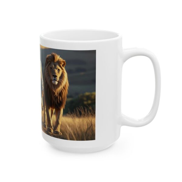 Mug - Christ Walking with Lion Religious Ceramic Mug - Image 4