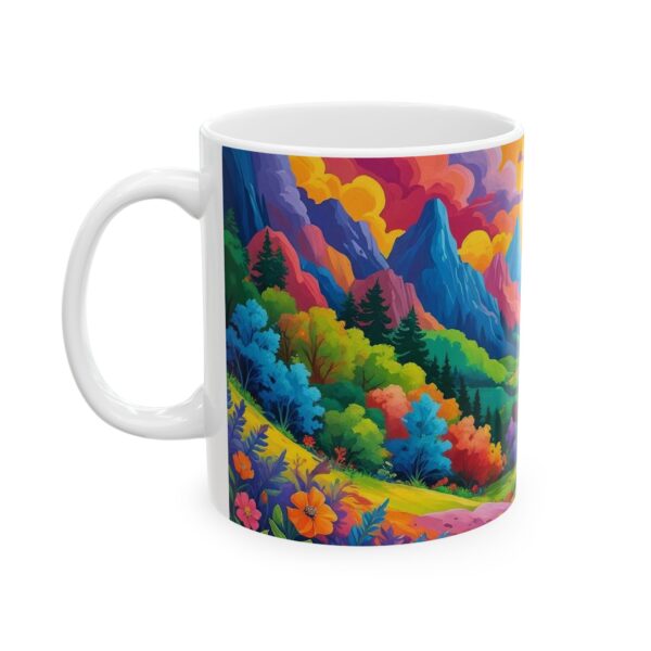 Vibrant Landscape Ceramic Mug, Nature Lover Gift, Colorful Coffee Cup - Image 3