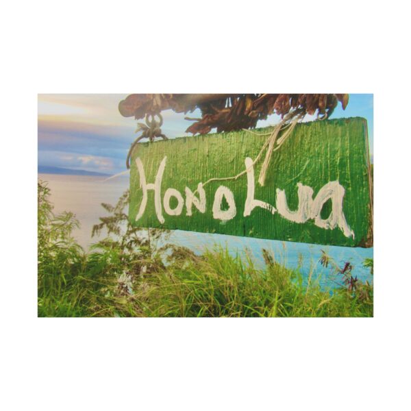 Matte Canvas Wall Art, Coastal Decor, Hawaiian Signage Honolua, Print - Image 4