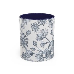 Floral Accent Coffee Mug - Elegant Cup for Home Decor, Gift for Garden Lovers