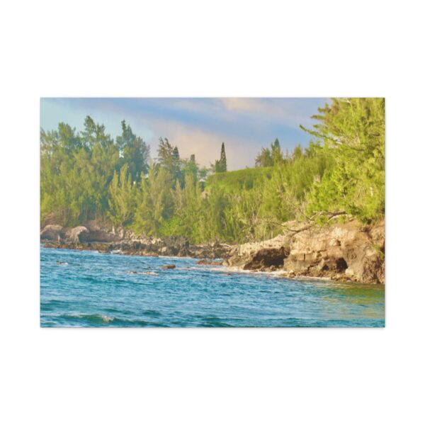 Canvas Print - Pacific Water Against Rock with Pine Trees in Hawaii - Image 5