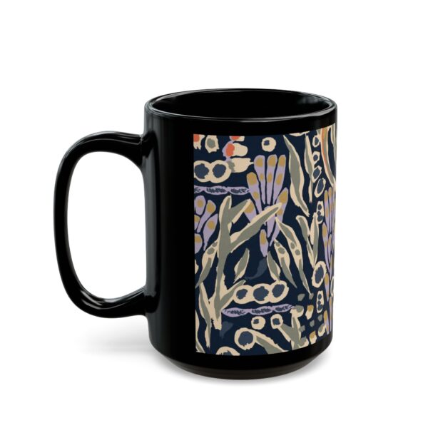 Floral Pattern Black Mug - Unique Gift, Home Decor, Coffee Lover - Image 7