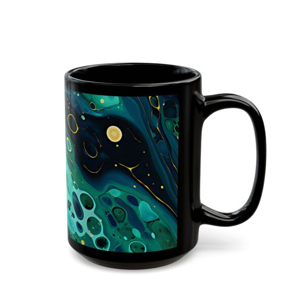 Colorful Abstract Black Mug - A Perfect Gift for Art Lovers, Unique Coffee Cup - Image 6
