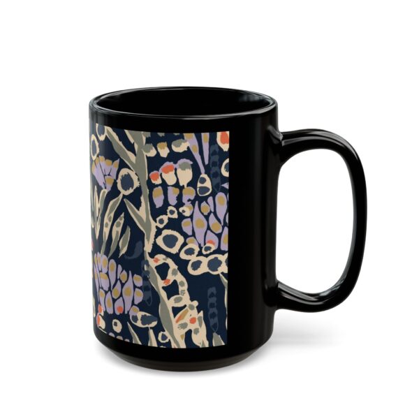Floral Pattern Black Mug - Unique Gift, Home Decor, Coffee Lover - Image 6