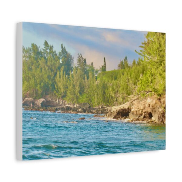 Canvas Print - Pacific Water Against Rock with Pine Trees in Hawaii - Image 4