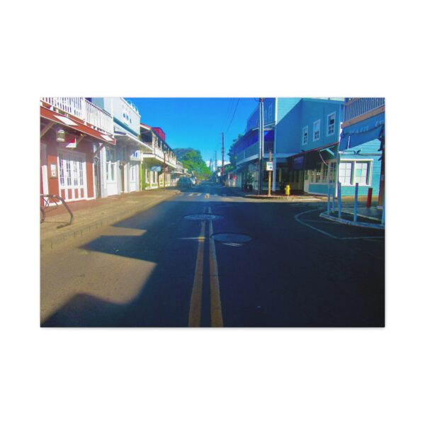 Matte Canvas Wall Art, A Glimpse of Lahaina’s Vibrant Heart, Streetscape Decor - Image 3