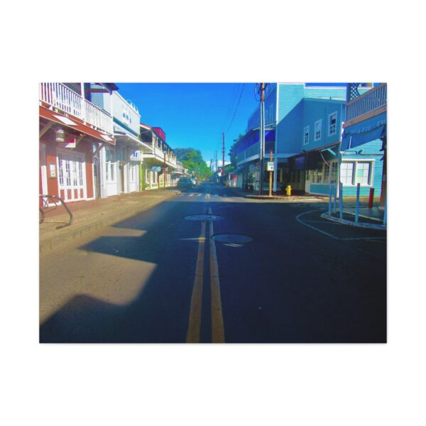 Matte Canvas Wall Art, A Glimpse of Lahaina’s Vibrant Heart, Streetscape Decor - Image 7