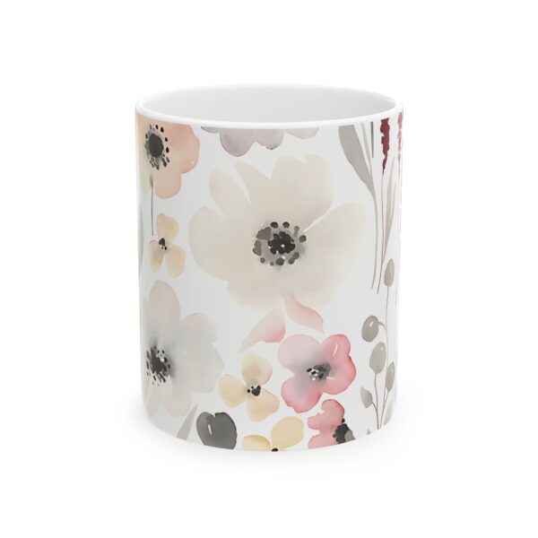 Floral Ceramic Mug, Colorful Flower Coffee Cup, Gift for Her, Tea Mug