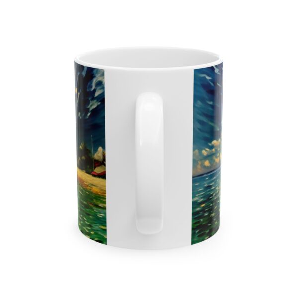 Beach Exponention Ceramic Mug, Artistic Coastal Coffee Cup, Ocean Lover Gift - Image 2