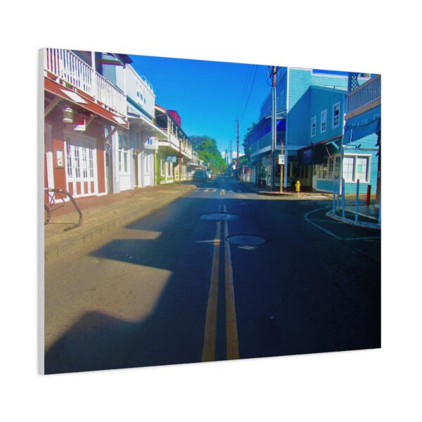 Matte Canvas Wall Art, A Glimpse of Lahaina’s Vibrant Heart, Streetscape Decor - Image 8